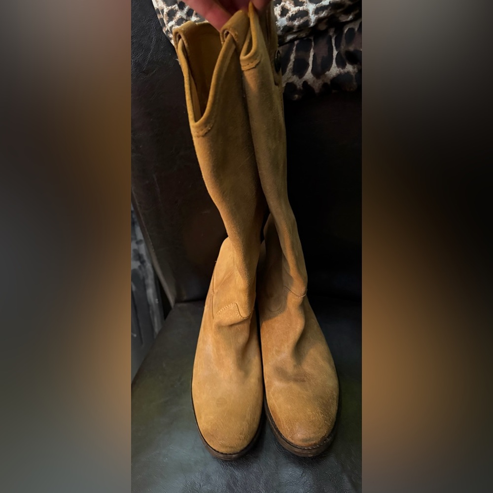 FRYE Tan Suede Knee-High Boots